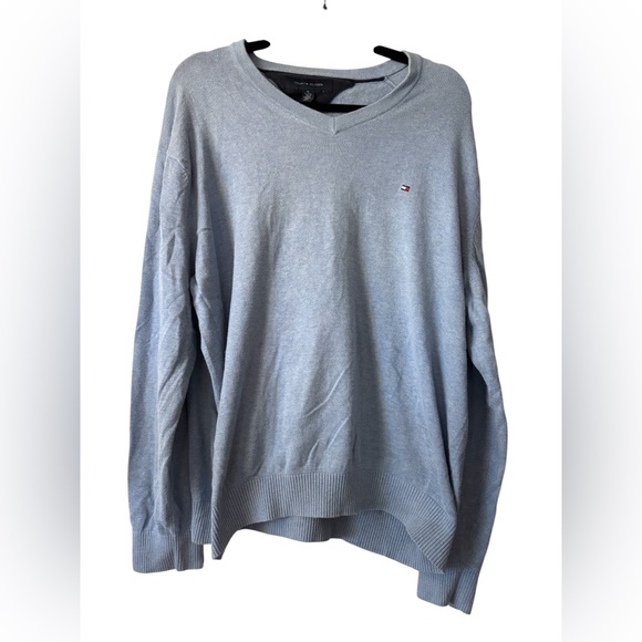 Tommy Hilfiger Men's Light Blue/Gray V-Neck Sweater Size XL - Picture 1 of 4